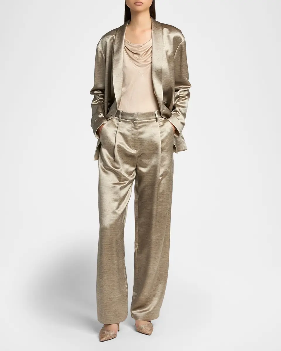 Giorgio Armani Cowl-Neck Metallic Jersey Top | Thumbnail 2