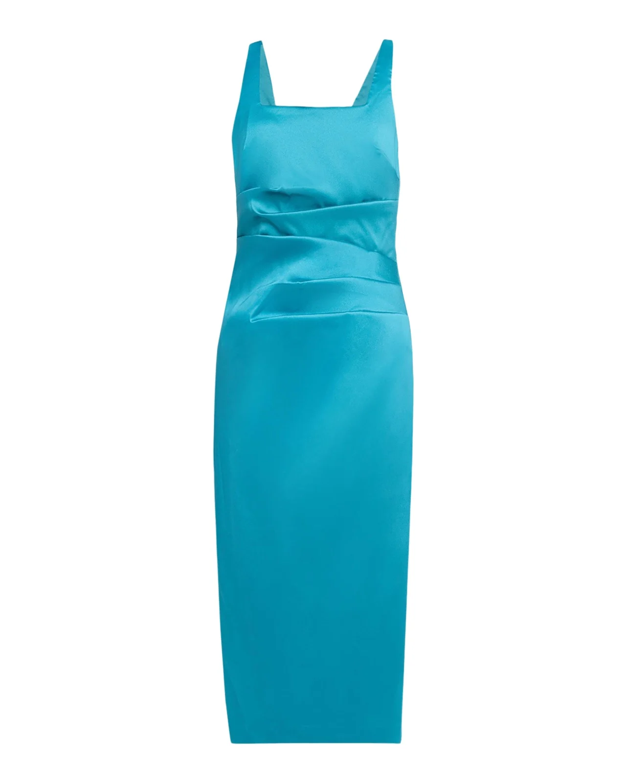 Square-Neck Stretch Mikado Midi Dress Square-Neck Stretch Mikado Midi Dress