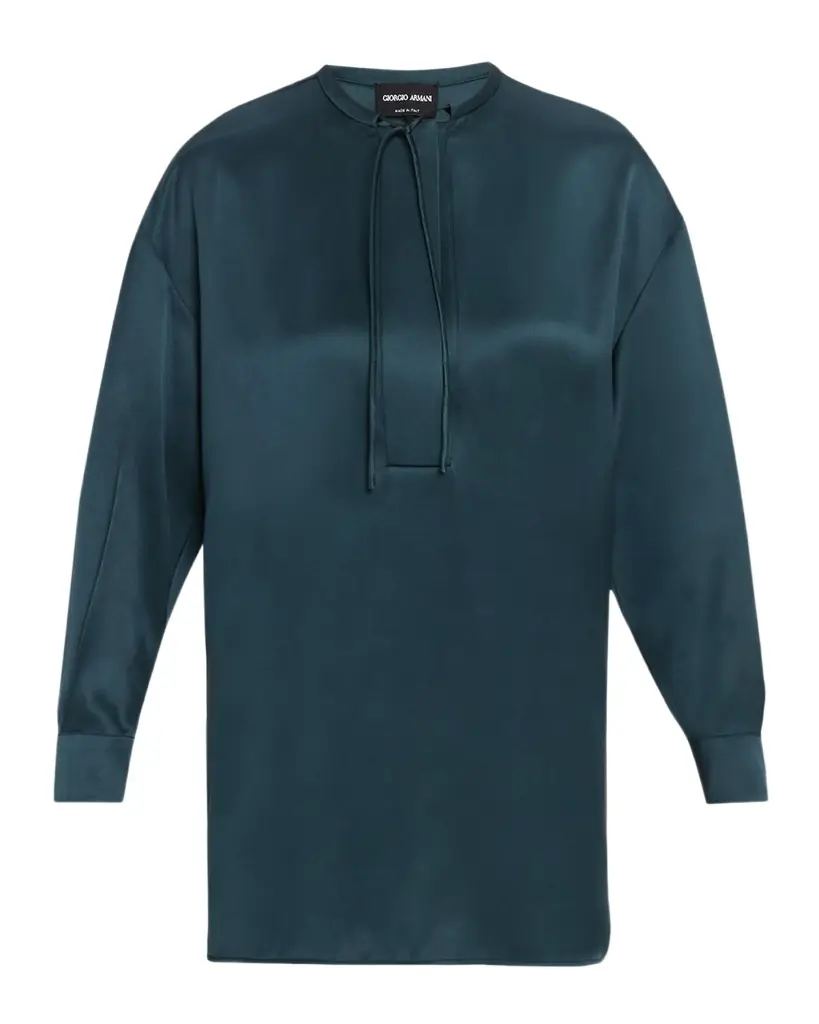 Giorgio Armani Long-Sleeve Silk Tunic Shirt | Image 1 Giorgio Armani Long-Sleeve Silk Tunic Shirt | Image 1