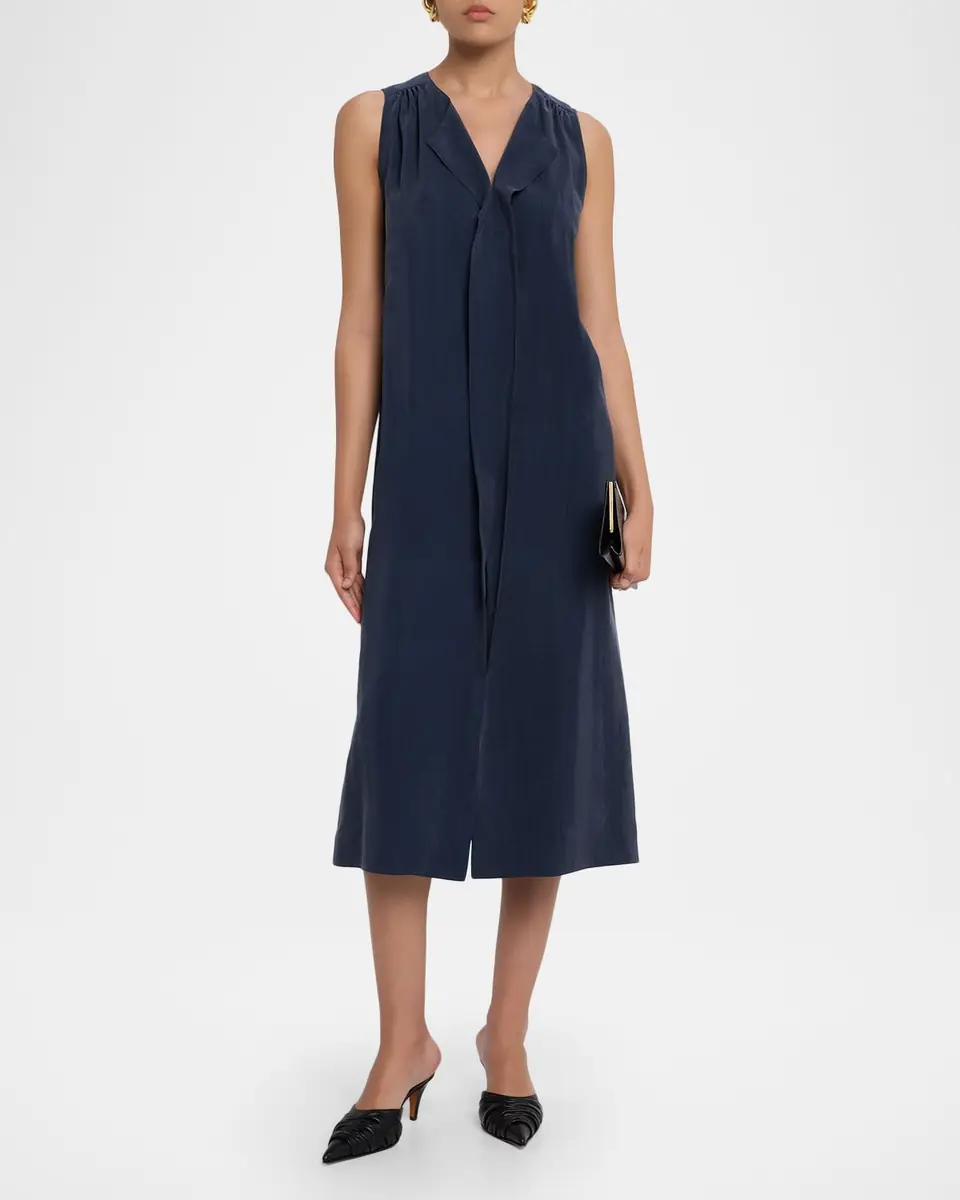 Giorgio Armani Technical Silk Sleeveless Midi Shirtdress | Thumbnail 2 Giorgio Armani Technical Silk Sleeveless Midi Shirtdress | Thumbnail 2