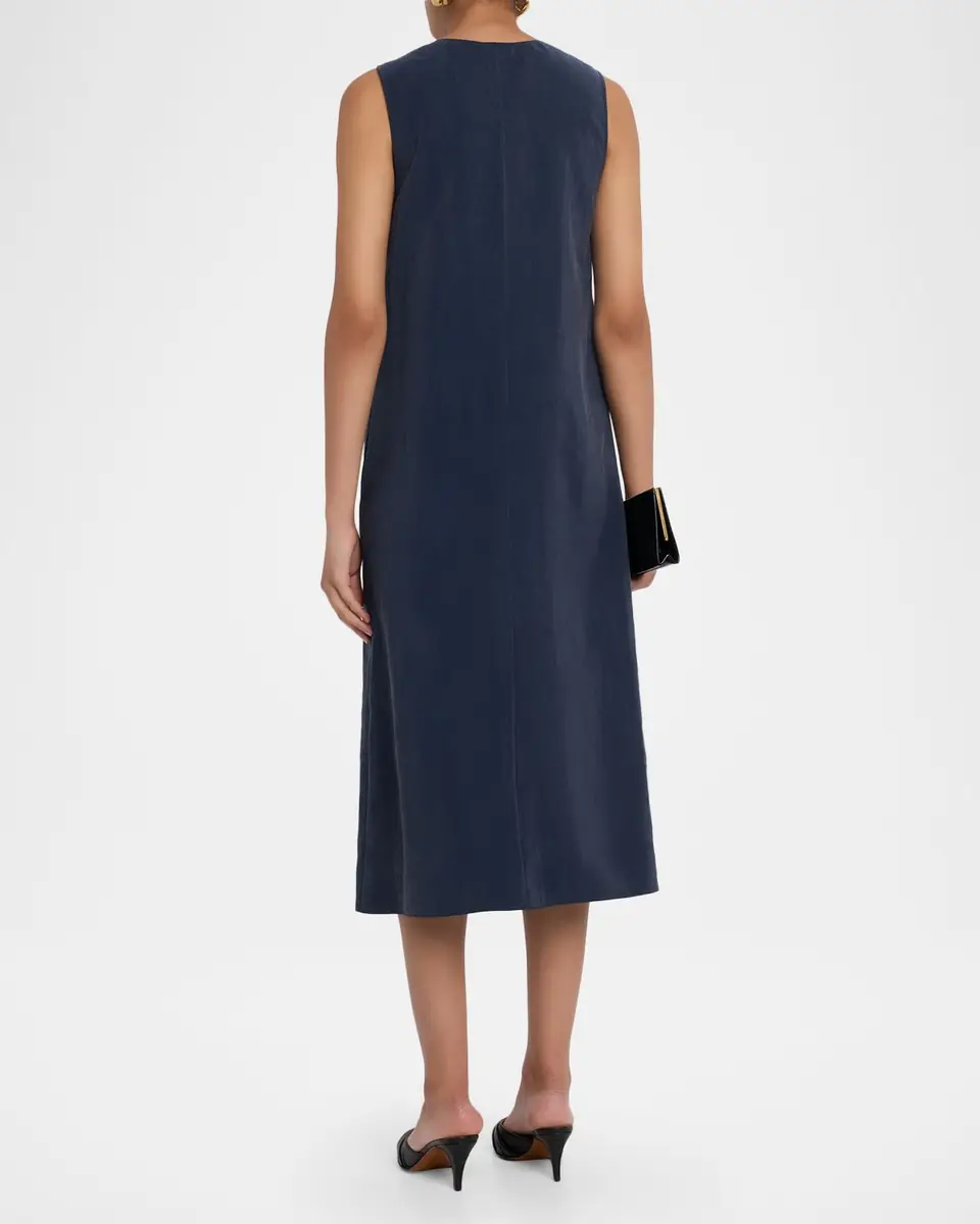 Giorgio Armani Technical Silk Sleeveless Midi Shirtdress | Thumbnail 3 Giorgio Armani Technical Silk Sleeveless Midi Shirtdress | Thumbnail 3