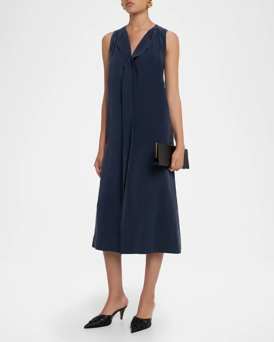 Giorgio Armani Technical Silk Sleeveless Midi Shirtdress | Thumbnail 4 Giorgio Armani Technical Silk Sleeveless Midi Shirtdress | Thumbnail 4