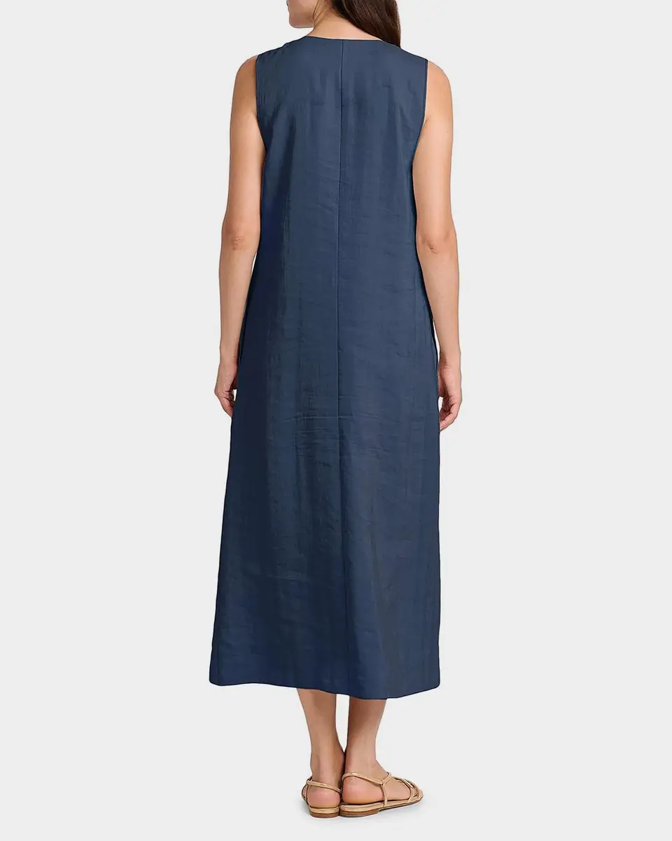 Giorgio Armani Technical Silk Sleeveless Midi Shirtdress | Thumbnail 6 Giorgio Armani Technical Silk Sleeveless Midi Shirtdress | Thumbnail 6