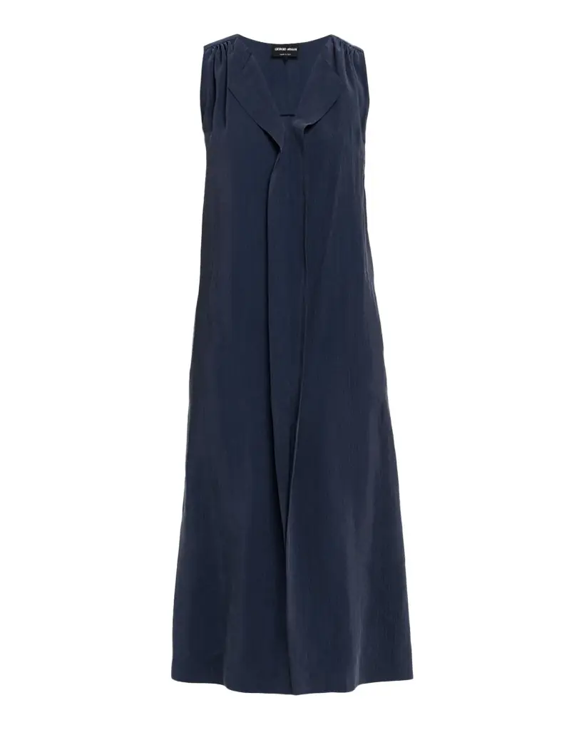 Giorgio Armani Technical Silk Sleeveless Midi Shirtdress | Image 1 Giorgio Armani Technical Silk Sleeveless Midi Shirtdress | Image 1