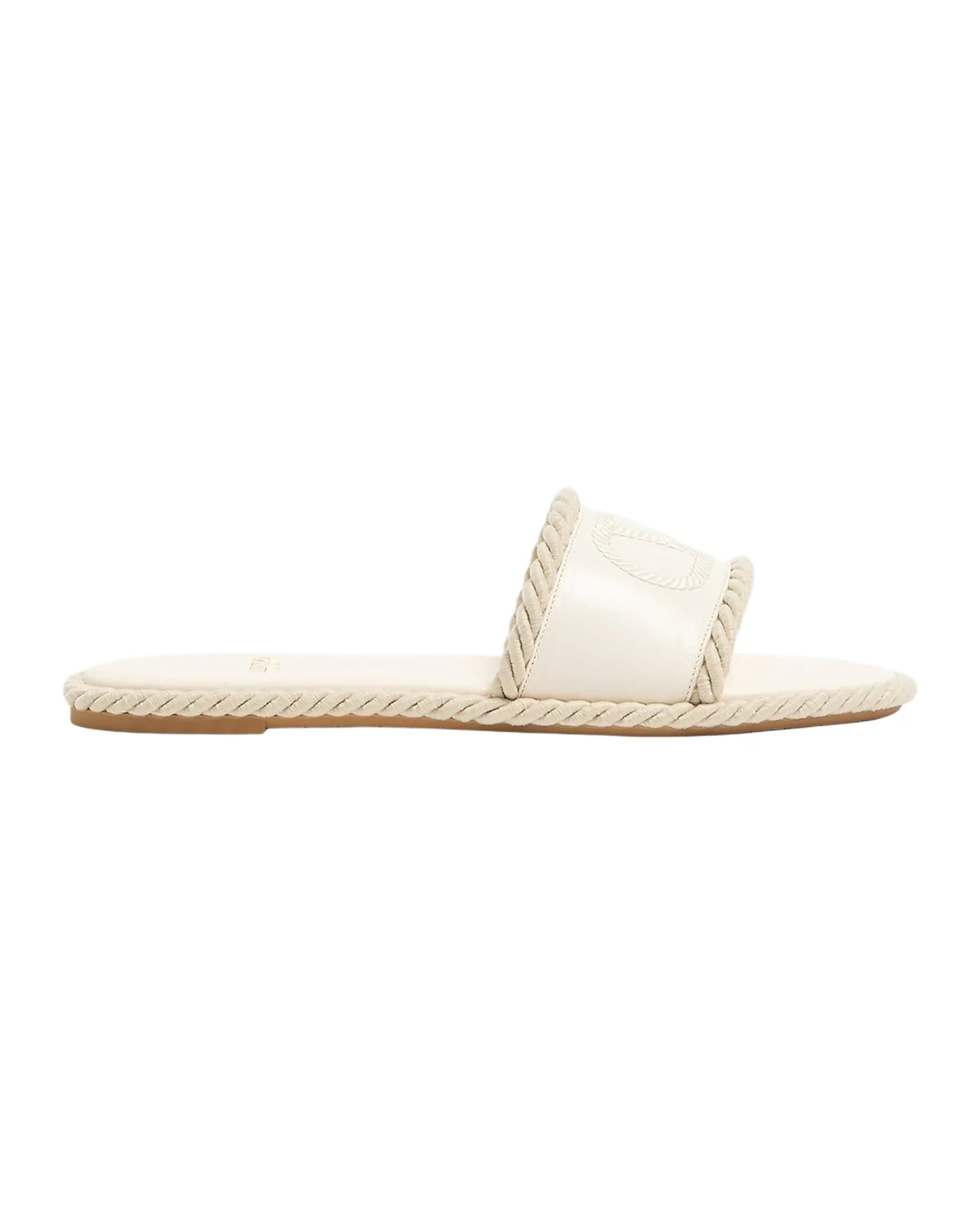 5mm VLogo Leather Flat Slide Sandals 5mm VLogo Leather Flat Slide Sandals
