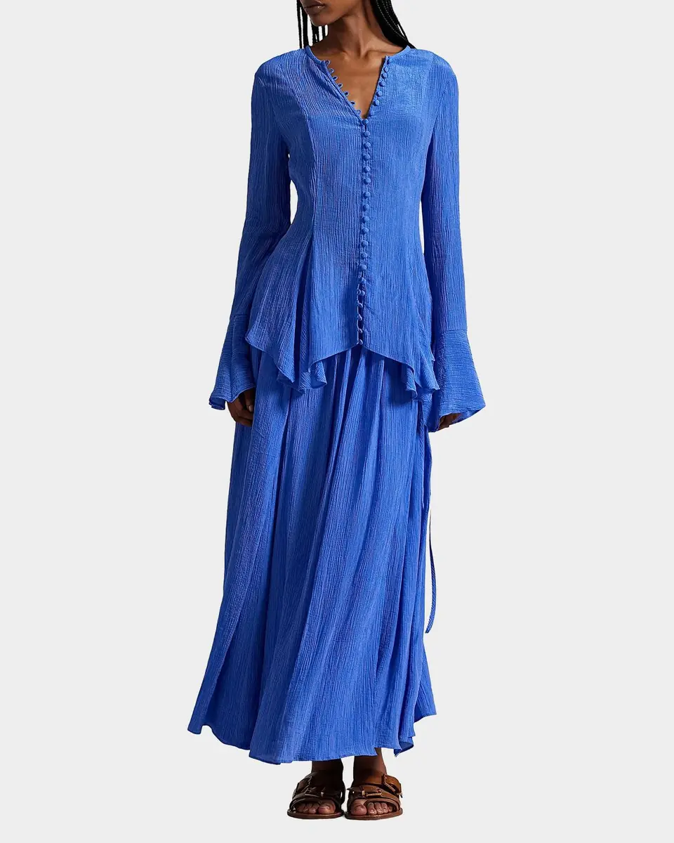 Polo Ralph Lauren Crinkled Button-Front Top | Thumbnail 2 Polo Ralph Lauren Crinkled Button-Front Top | Thumbnail 2
