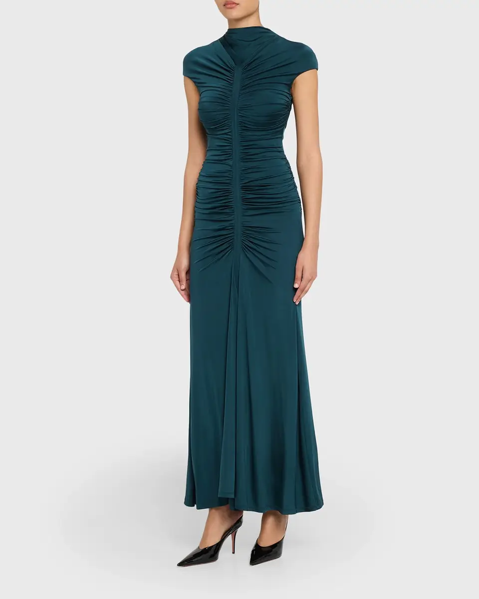 Giorgio Armani Ruched Jersey Maxi Dress | Thumbnail 4 Giorgio Armani Ruched Jersey Maxi Dress | Thumbnail 4