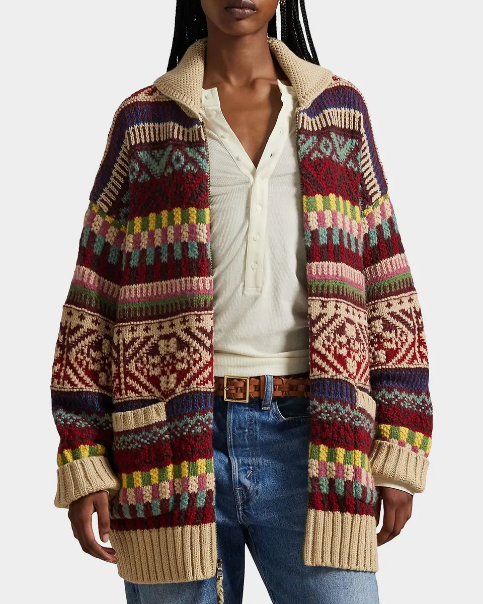 Polo Ralph Lauren Geometric Shawl-Collar Zip Cardigan | Thumbnail 4 Polo Ralph Lauren Geometric Shawl-Collar Zip Cardigan | Thumbnail 4