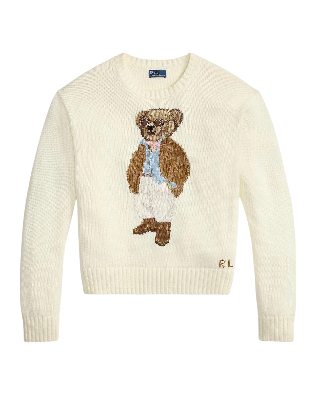 Polo Bear Cotton Crewneck Sweater