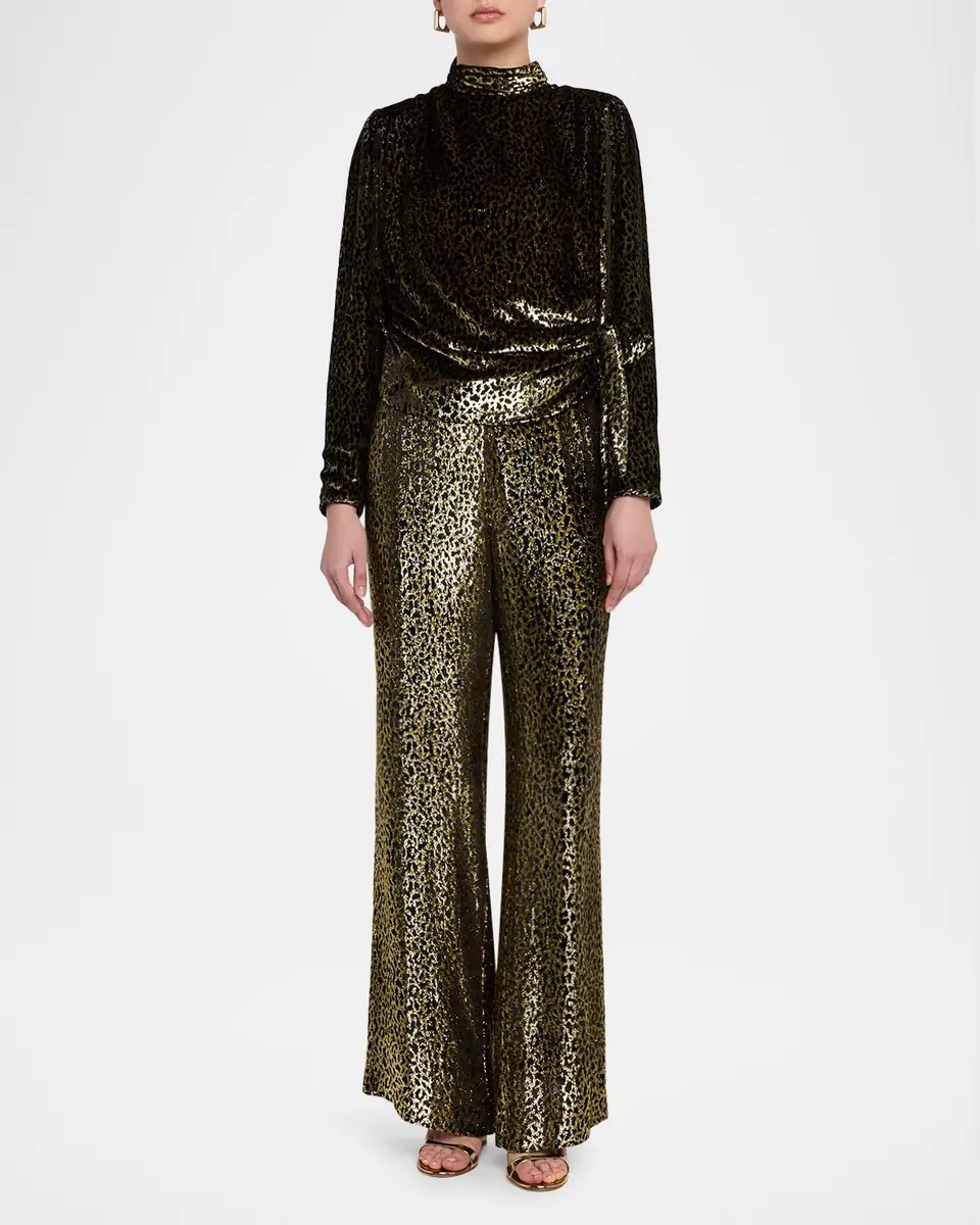 Libertine Vreeland Leopard Velvet Straight-Leg Trousers | Thumbnail 2 Libertine Vreeland Leopard Velvet Straight-Leg Trousers | Thumbnail 2