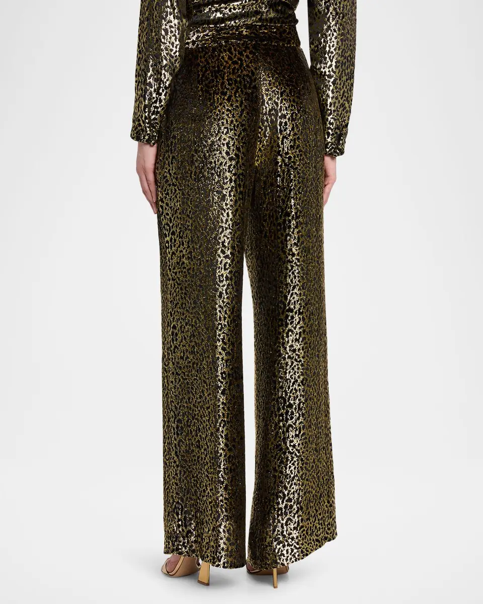 Libertine Vreeland Leopard Velvet Straight-Leg Trousers | Thumbnail 3 Libertine Vreeland Leopard Velvet Straight-Leg Trousers | Thumbnail 3