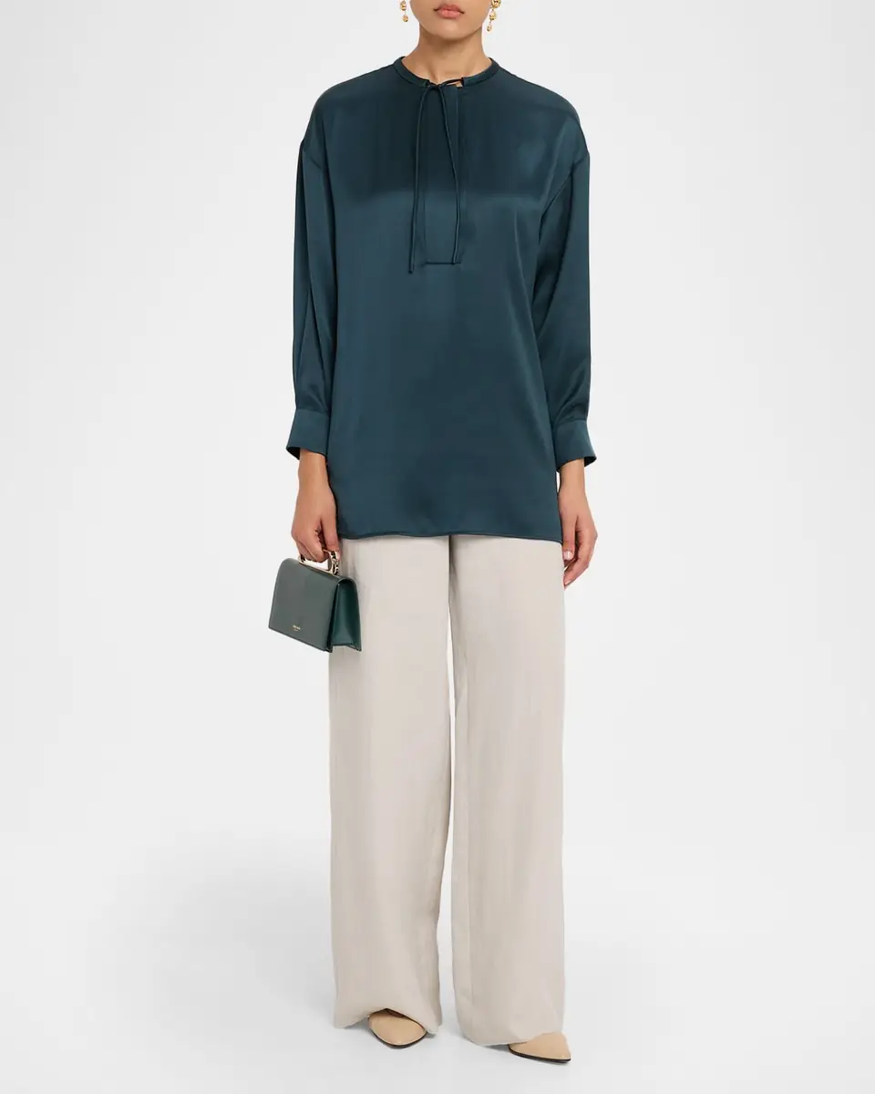 Giorgio Armani Linen Straight-Leg Trousers | Thumbnail 2