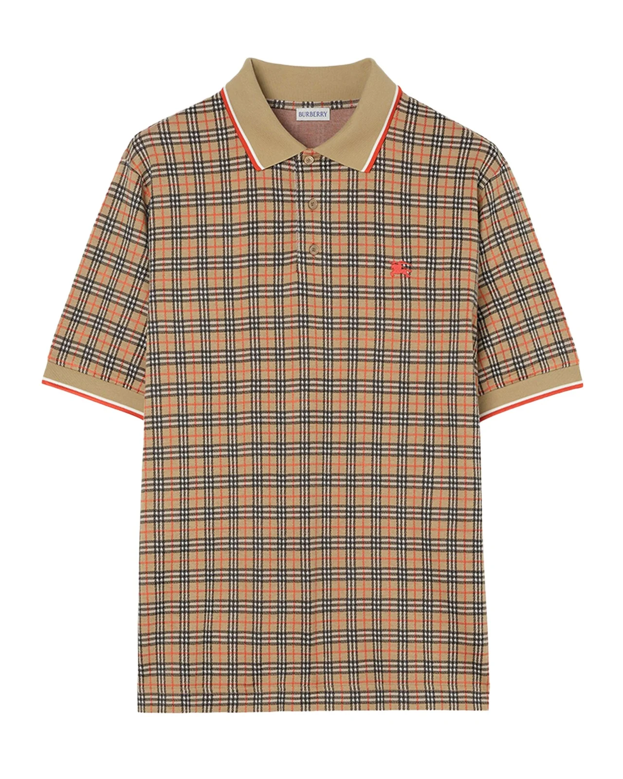Burberry Men's Check Cotton Blend Polo Shirt