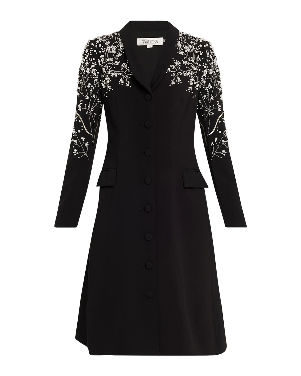 Bead-Embroidered Crepe Blazer Dress Bead-Embroidered Crepe Blazer Dress