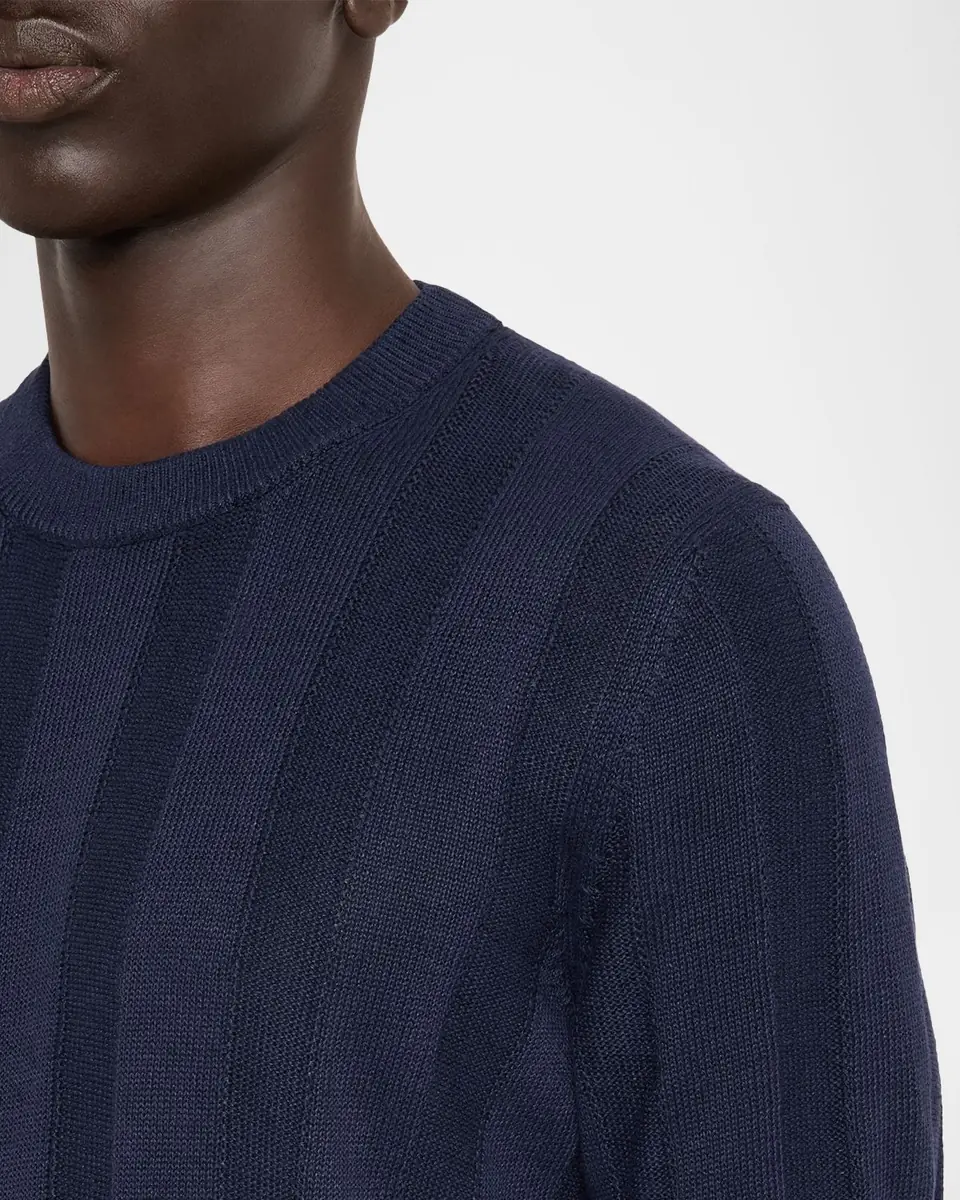 Brunello Cucinelli Men's Linen and Cotton Ribbed Short-Sleeve Sweater | Thumbnail 5 Brunello Cucinelli Men's Linen and Cotton Ribbed Short-Sleeve Sweater | Thumbnail 5