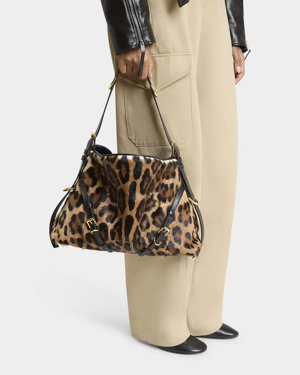 Givenchy Voyou Medium Leopard-Print Goat Hair Shoulder Bag | Thumbnail 2 Givenchy Voyou Medium Leopard-Print Goat Hair Shoulder Bag | Thumbnail 2