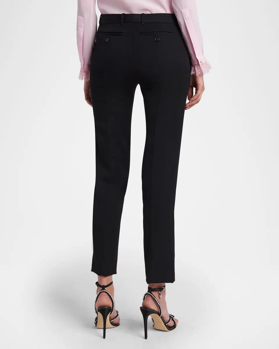 Alexander McQueen Mid-Rise Wool Slim-Leg Ankle Trousers | Thumbnail 3