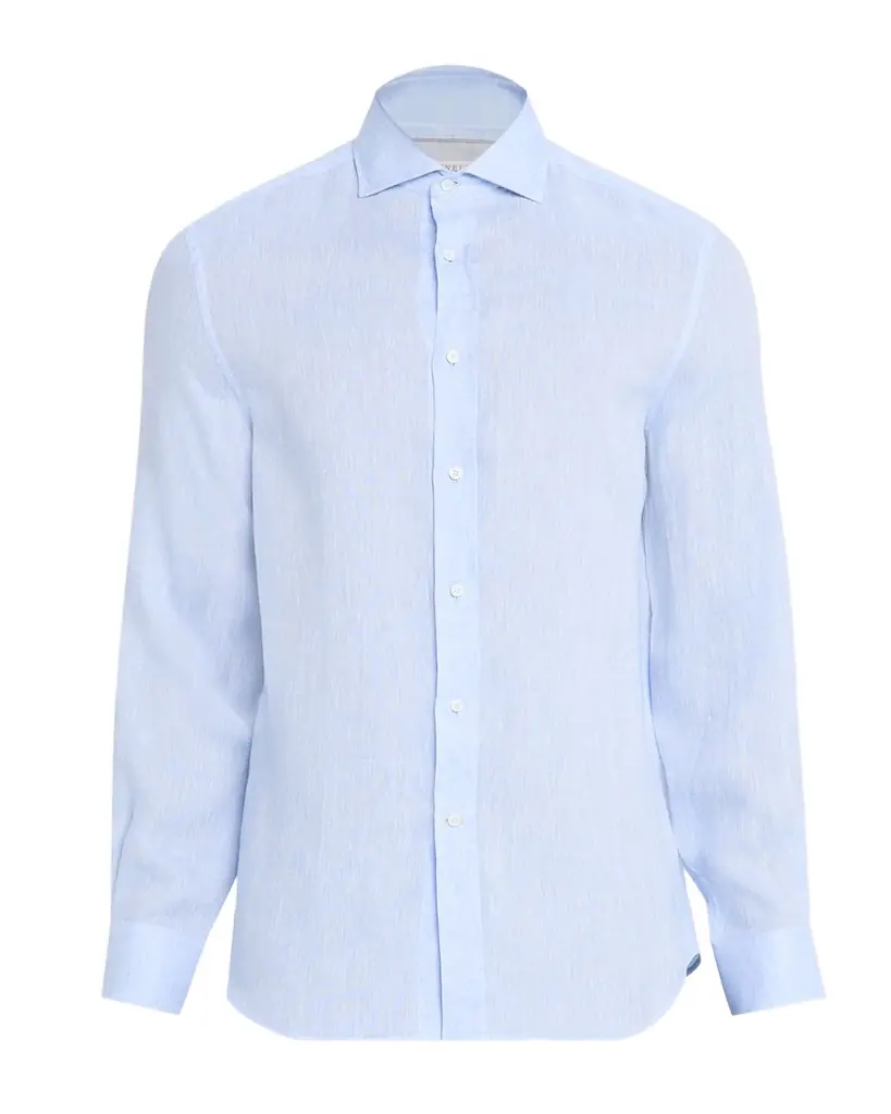 Brunello Cucinelli Men 's Linen Classic Fit Button-Down Shirt | Image 1 Brunello Cucinelli Men 's Linen Classic Fit Button-Down Shirt | Image 1