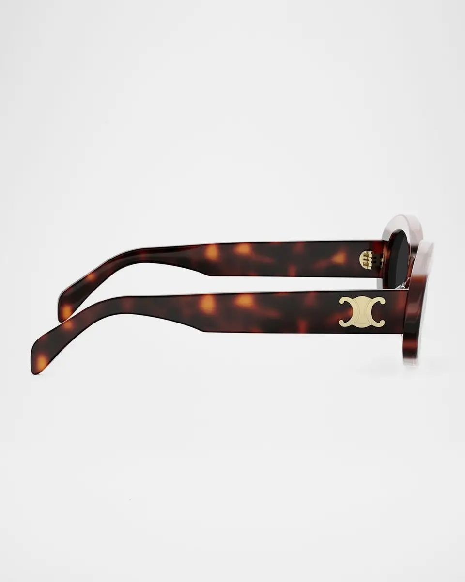 Celine Triomphe 01 Oval Acetate Sunglasses | Thumbnail 4