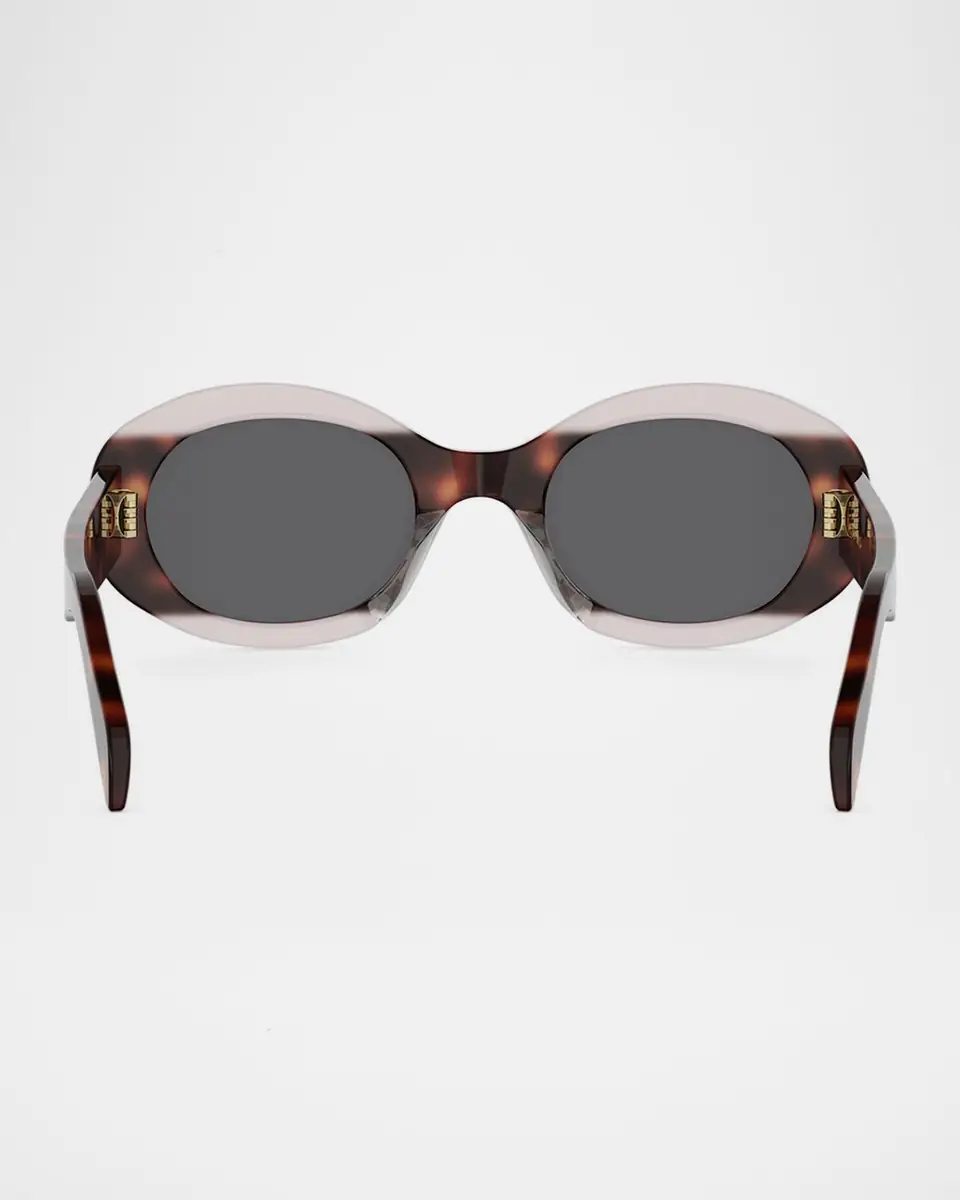 Celine Triomphe 01 Oval Acetate Sunglasses | Thumbnail 5