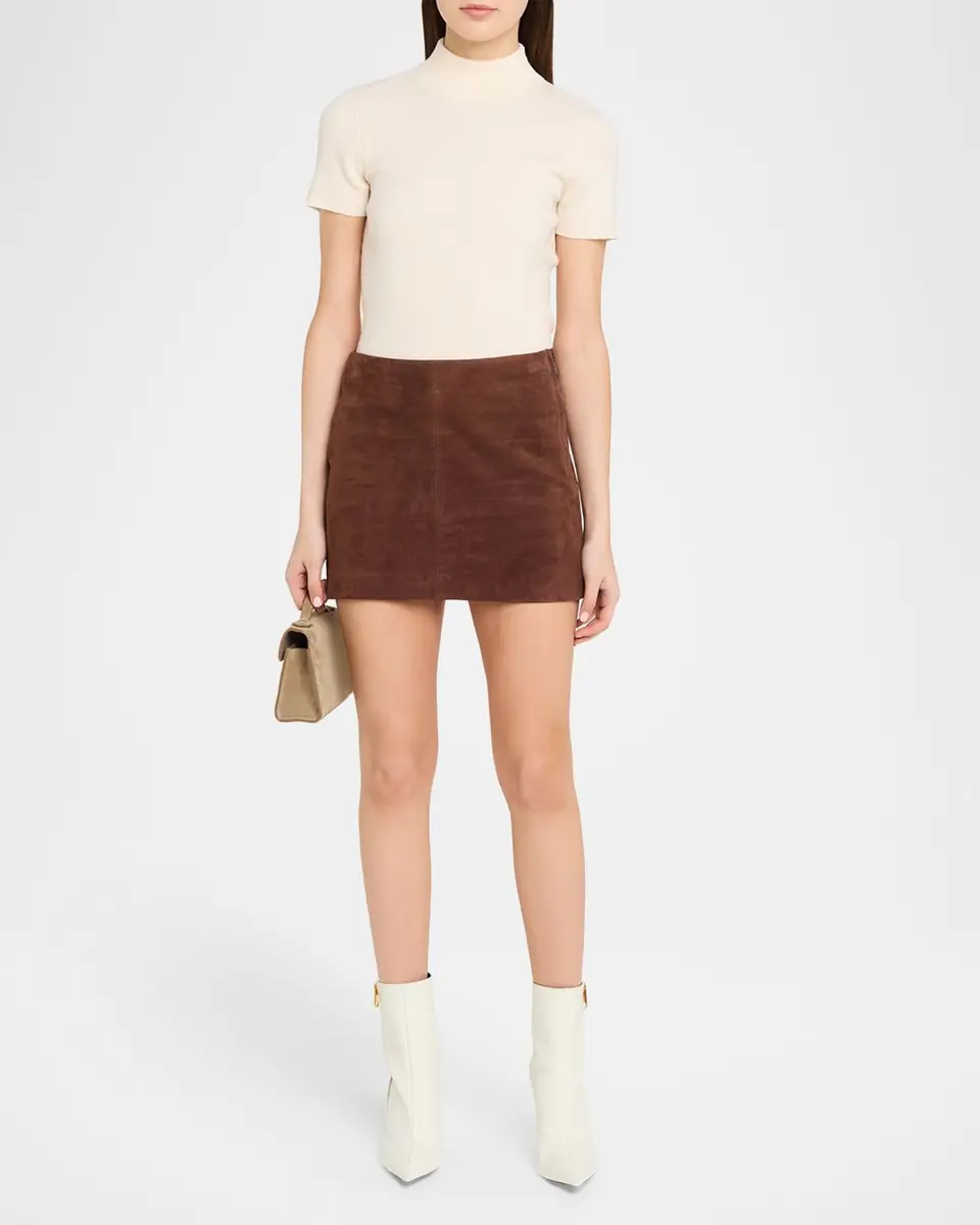 Arma Melody A-Line Suede Mini Skirt | Thumbnail 2