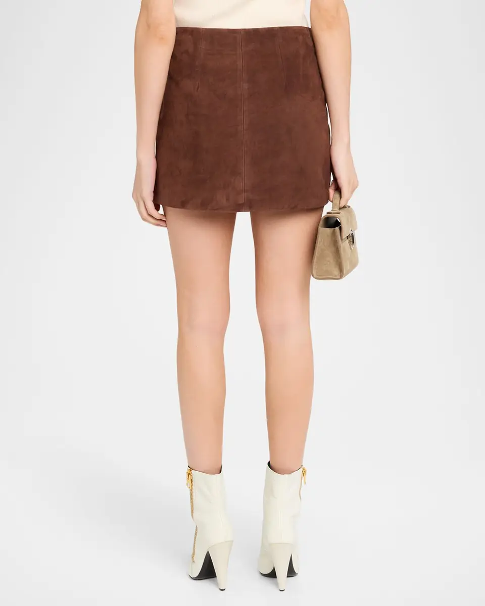 Arma Melody A-Line Suede Mini Skirt | Thumbnail 3
