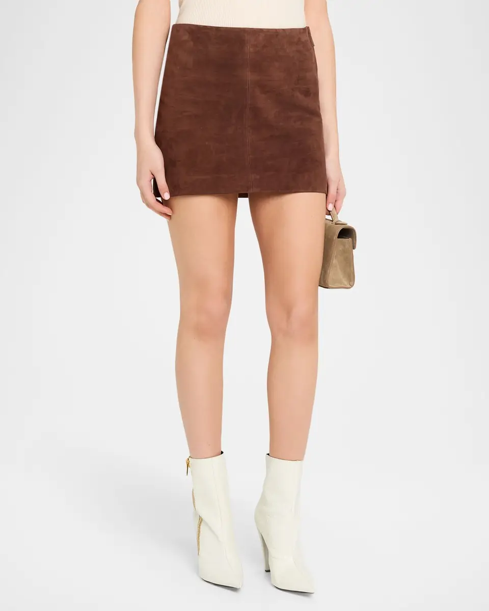Arma Melody A-Line Suede Mini Skirt | Thumbnail 4
