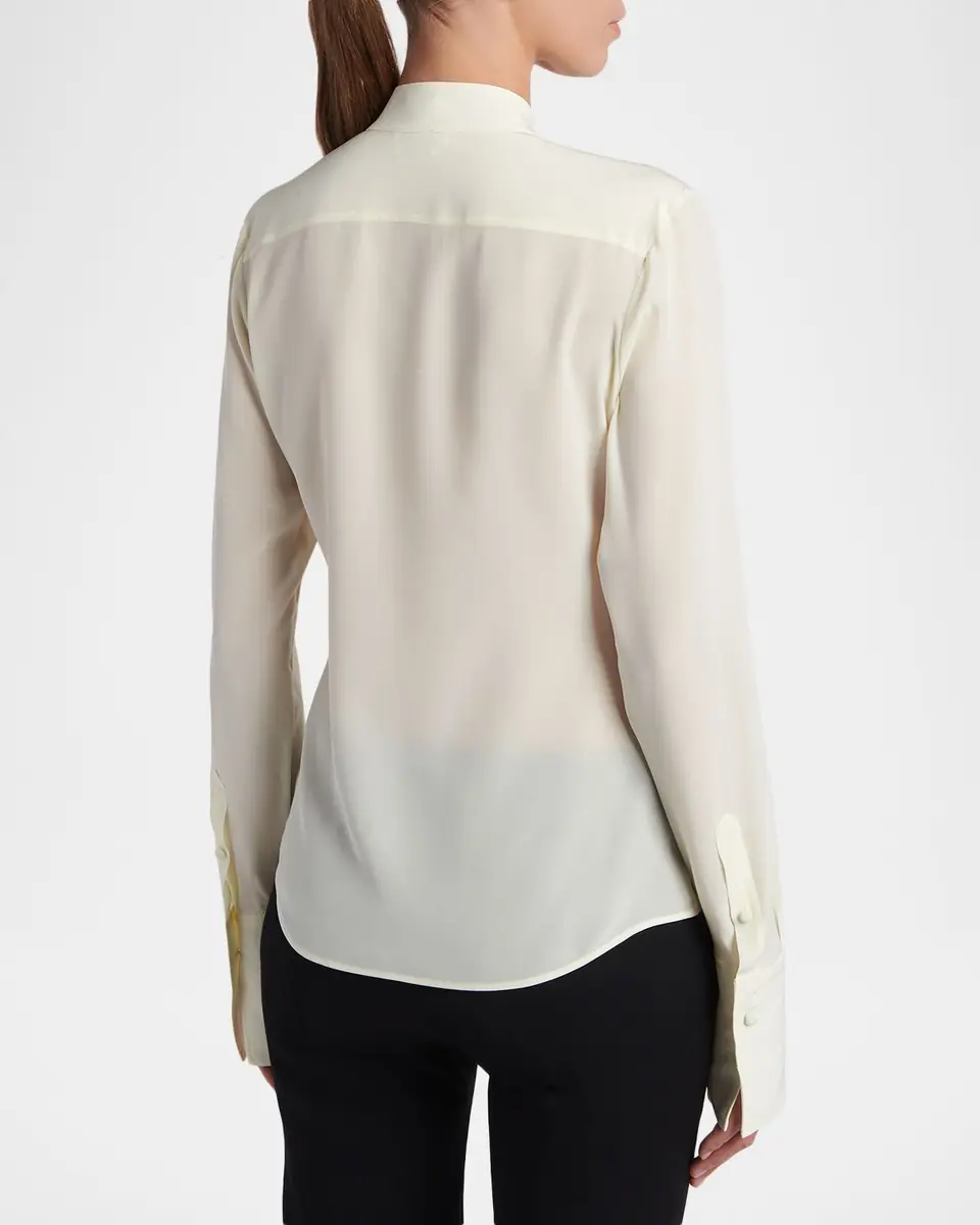Alexander McQueen Ruffle Crepe De Chine Shirt | Thumbnail 3 Alexander McQueen Ruffle Crepe De Chine Shirt | Thumbnail 3