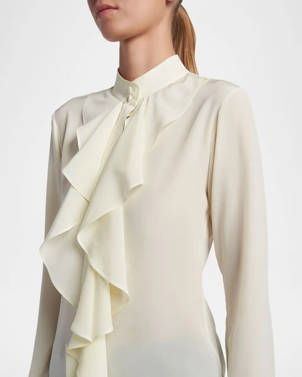 Alexander McQueen Ruffle Crepe De Chine Shirt | Thumbnail 5 Alexander McQueen Ruffle Crepe De Chine Shirt | Thumbnail 5