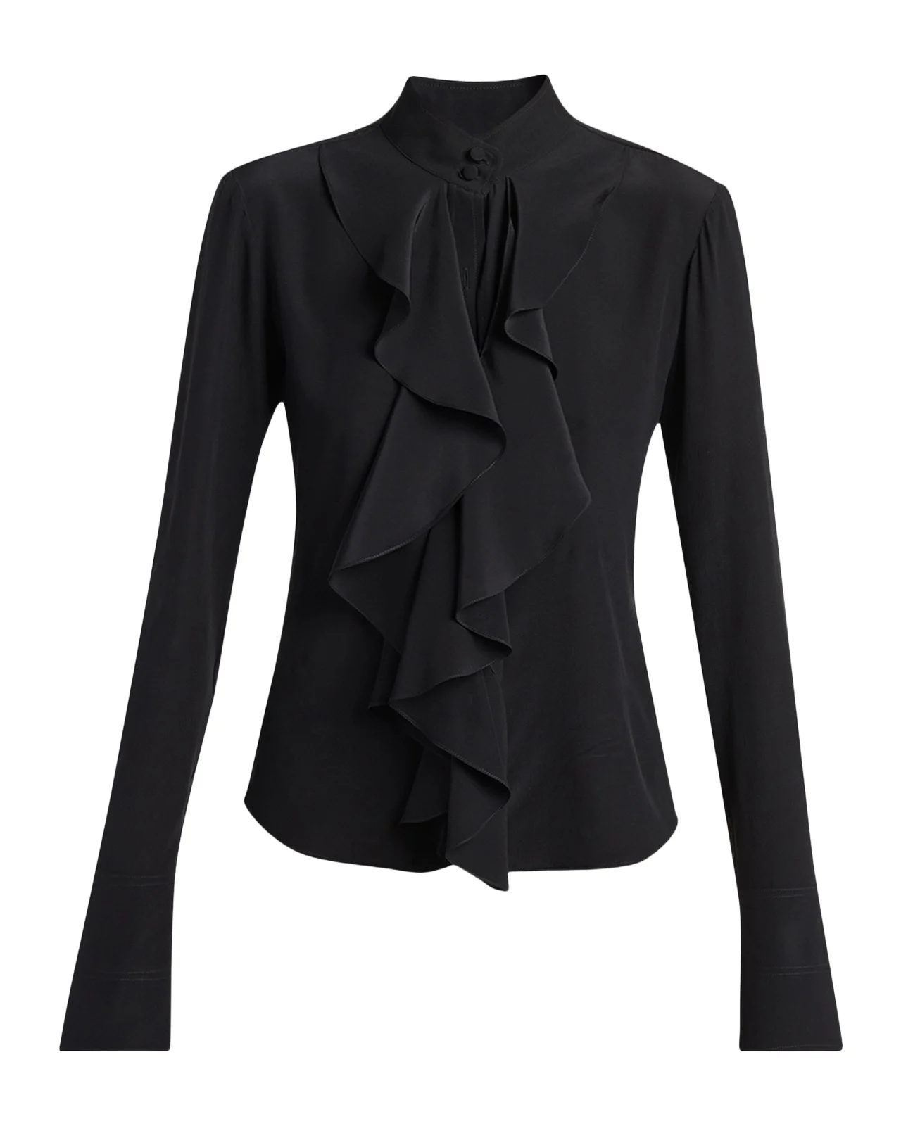 Ruffle Crepe De Chine Shirt Ruffle Crepe De Chine Shirt