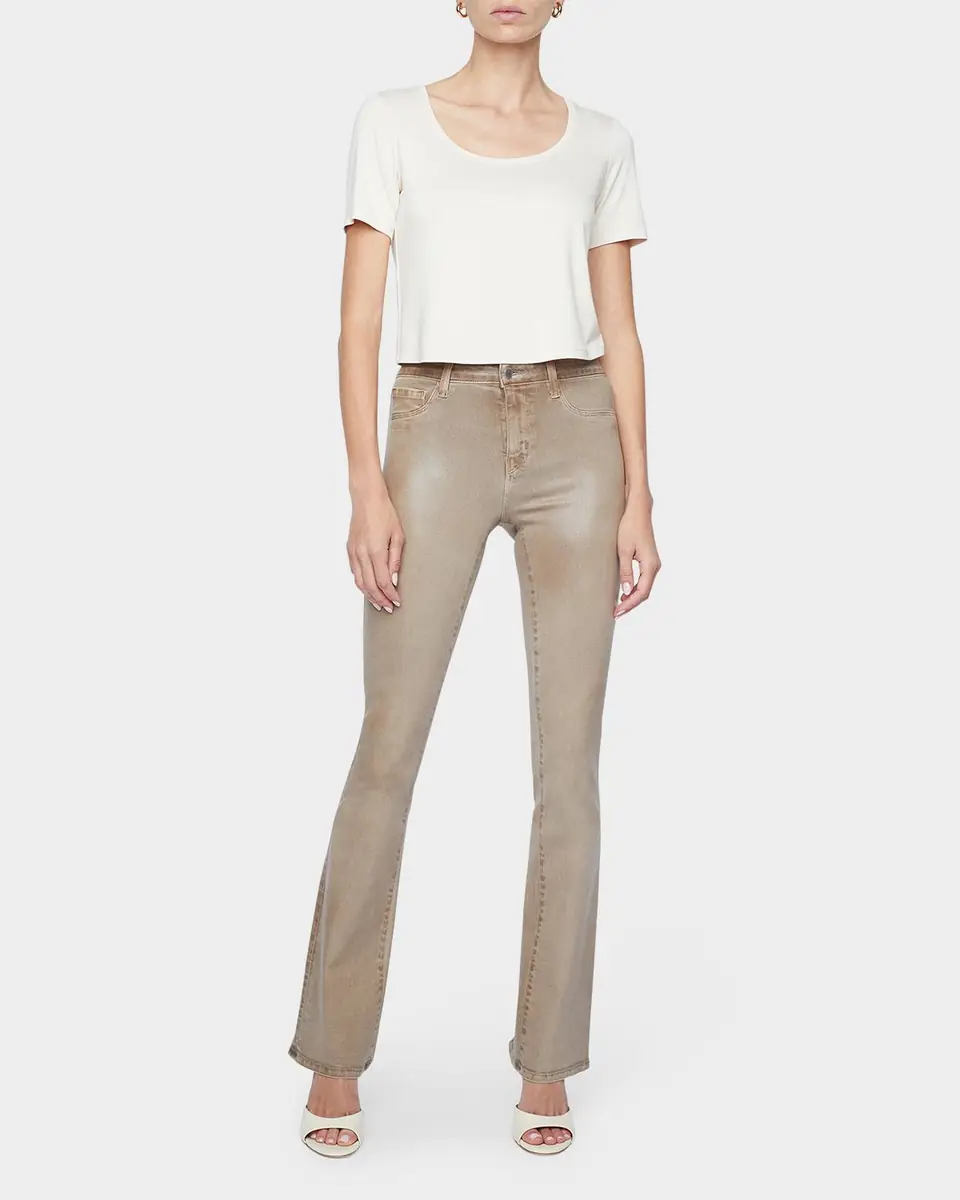 L'Agence Selma High-Rise Coated Sleek Baby Boot Jeans | Thumbnail 2