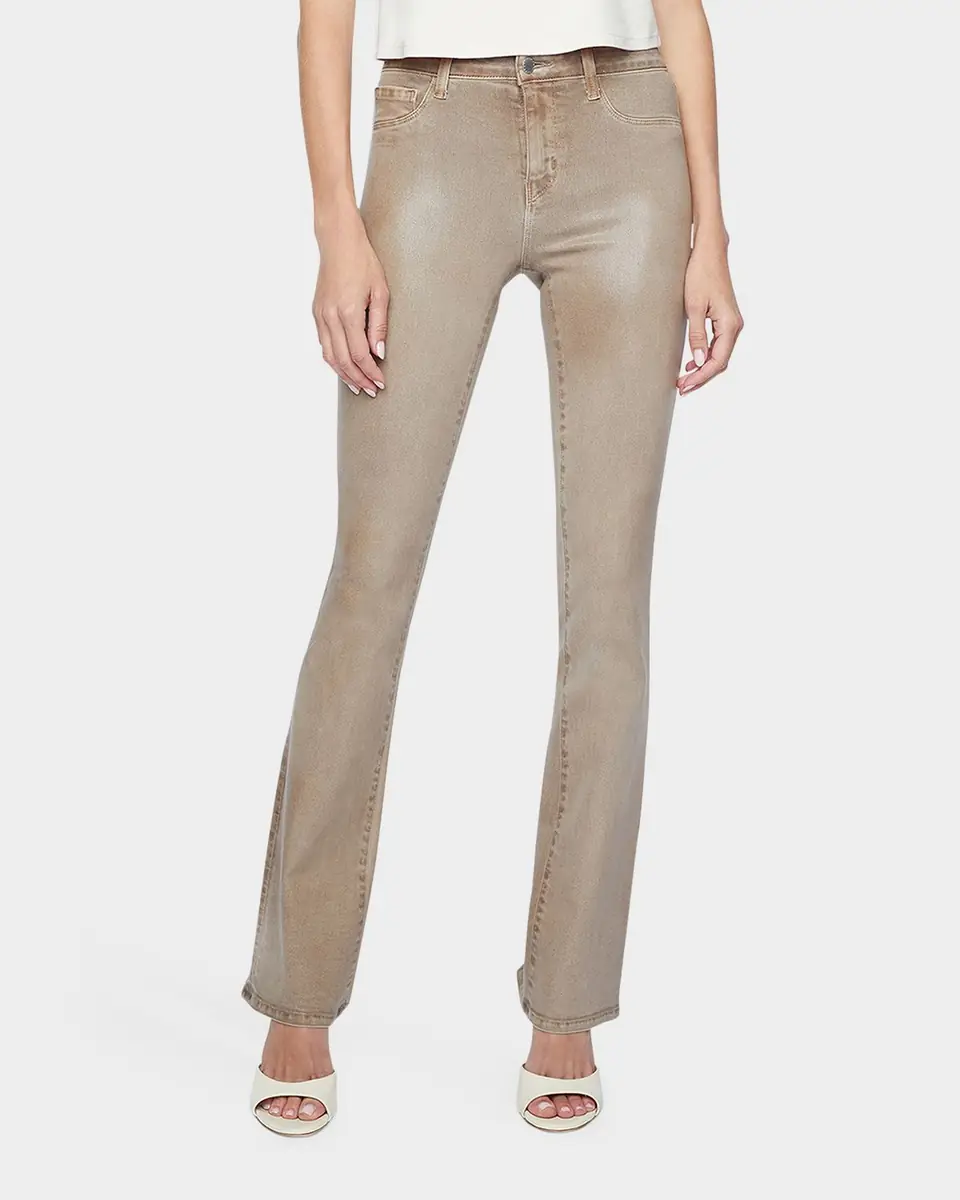 L'Agence Selma High-Rise Coated Sleek Baby Boot Jeans | Thumbnail 5