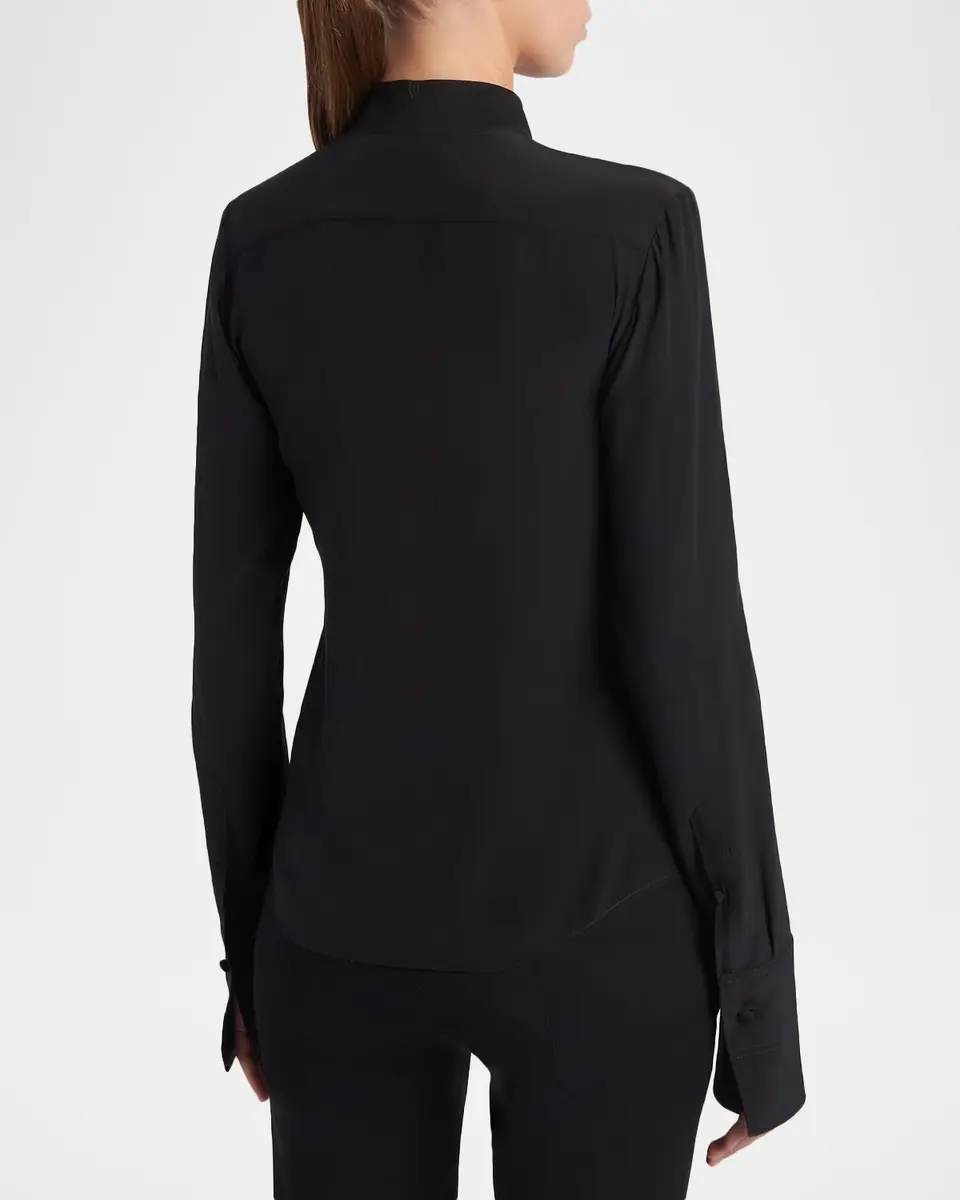 Alexander McQueen Ruffle Crepe De Chine Shirt | Thumbnail 3 Alexander McQueen Ruffle Crepe De Chine Shirt | Thumbnail 3