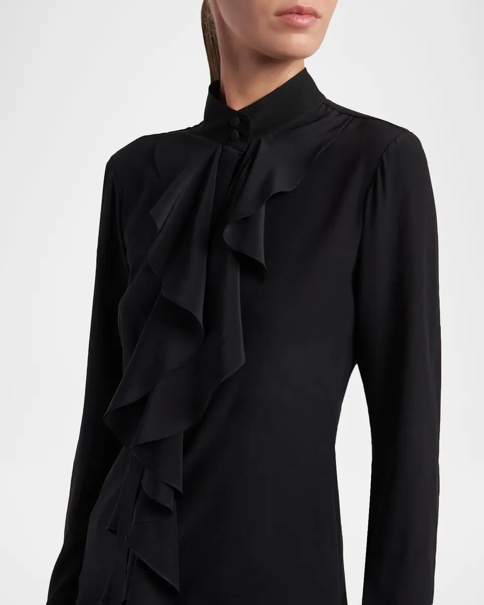 Alexander McQueen Ruffle Crepe De Chine Shirt | Thumbnail 5 Alexander McQueen Ruffle Crepe De Chine Shirt | Thumbnail 5