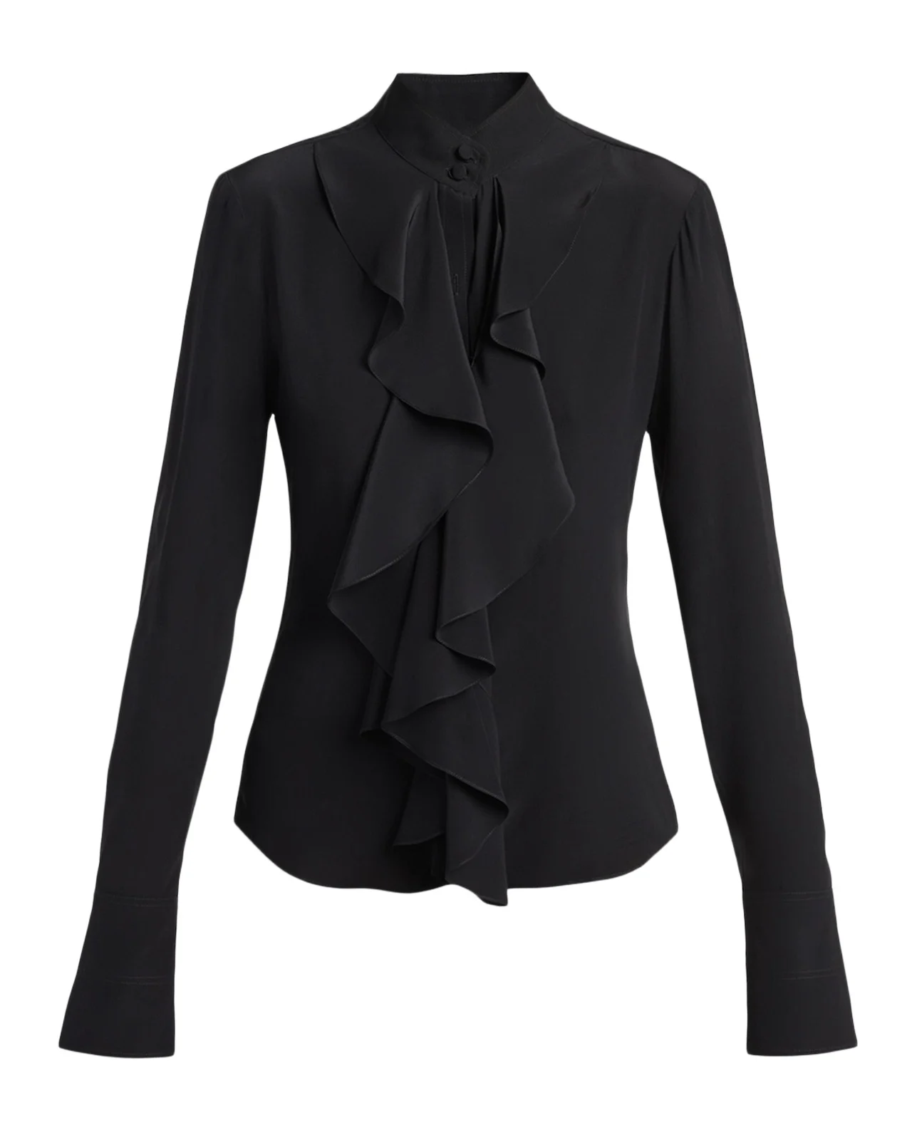 Ruffle Crepe De Chine Shirt Ruffle Crepe De Chine Shirt