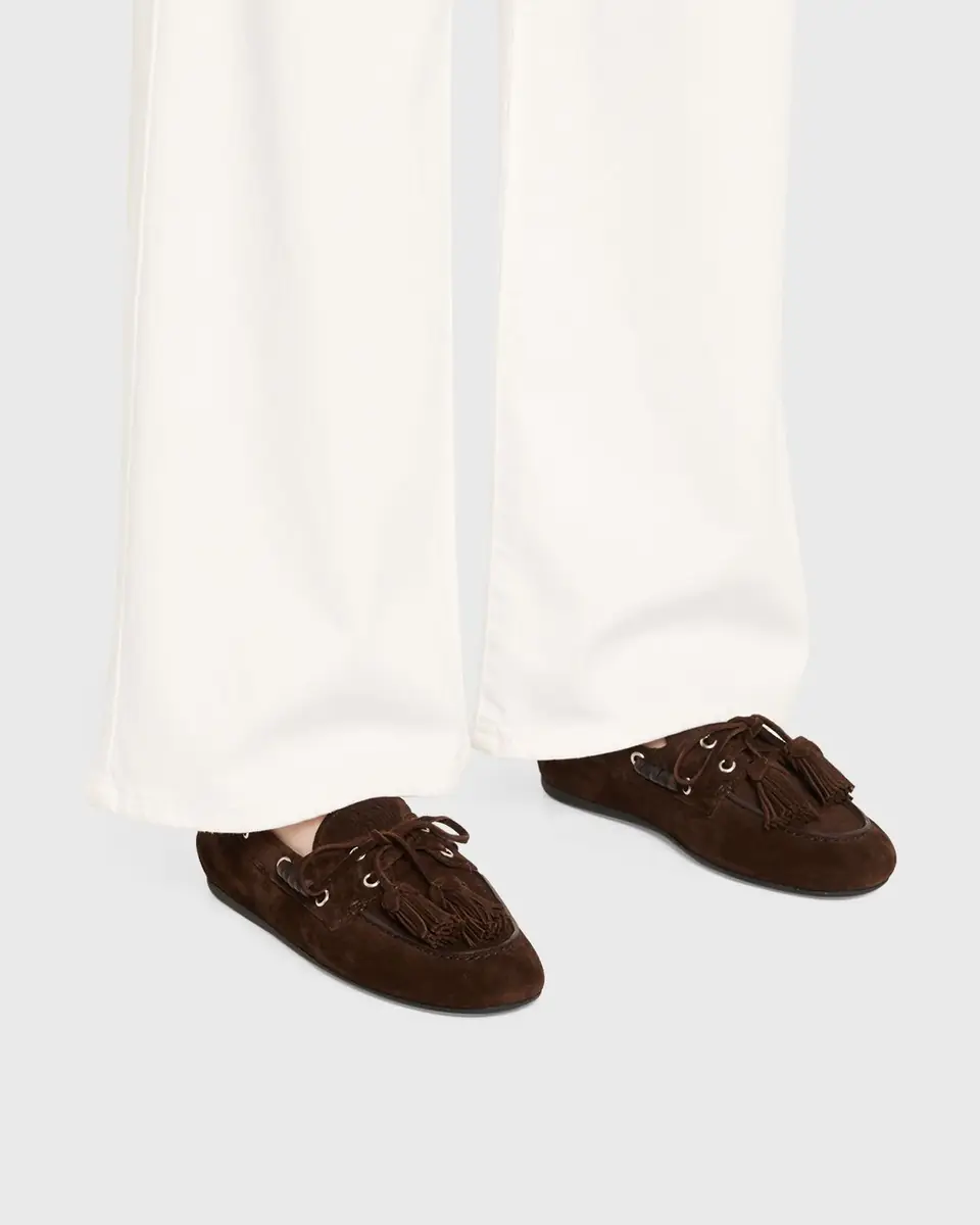 Miu Miu Suede Tassel Boat Loafers | Thumbnail 2