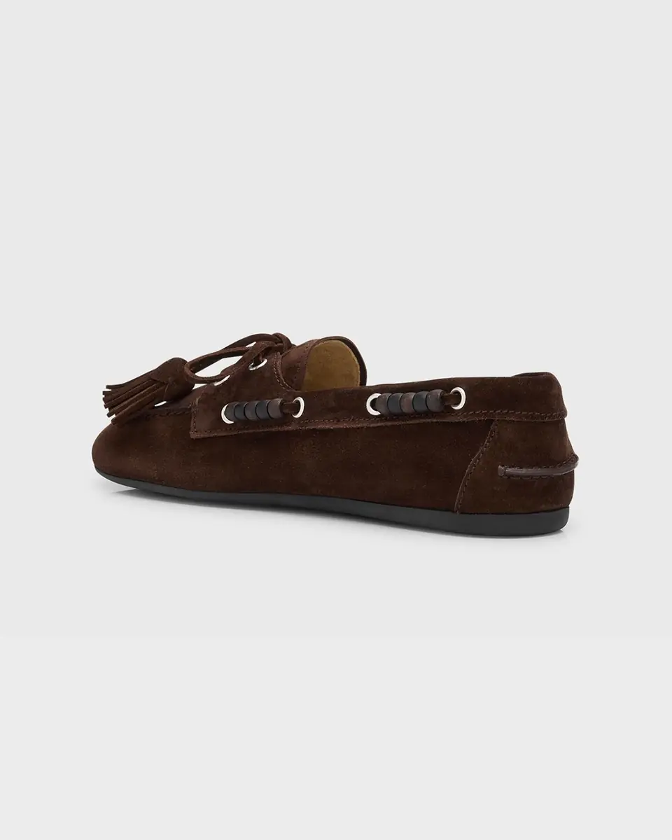 Miu Miu Suede Tassel Boat Loafers | Thumbnail 4