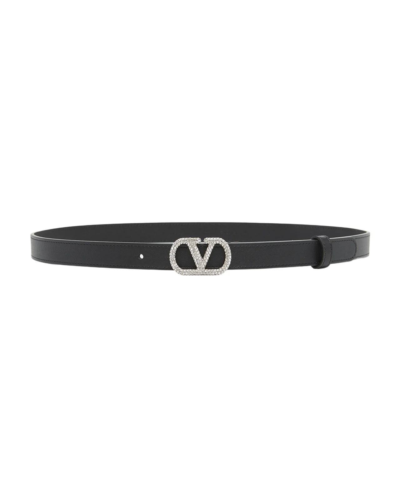 Crystal VLogo Leather Belt, 20mm Crystal VLogo Leather Belt, 20mm