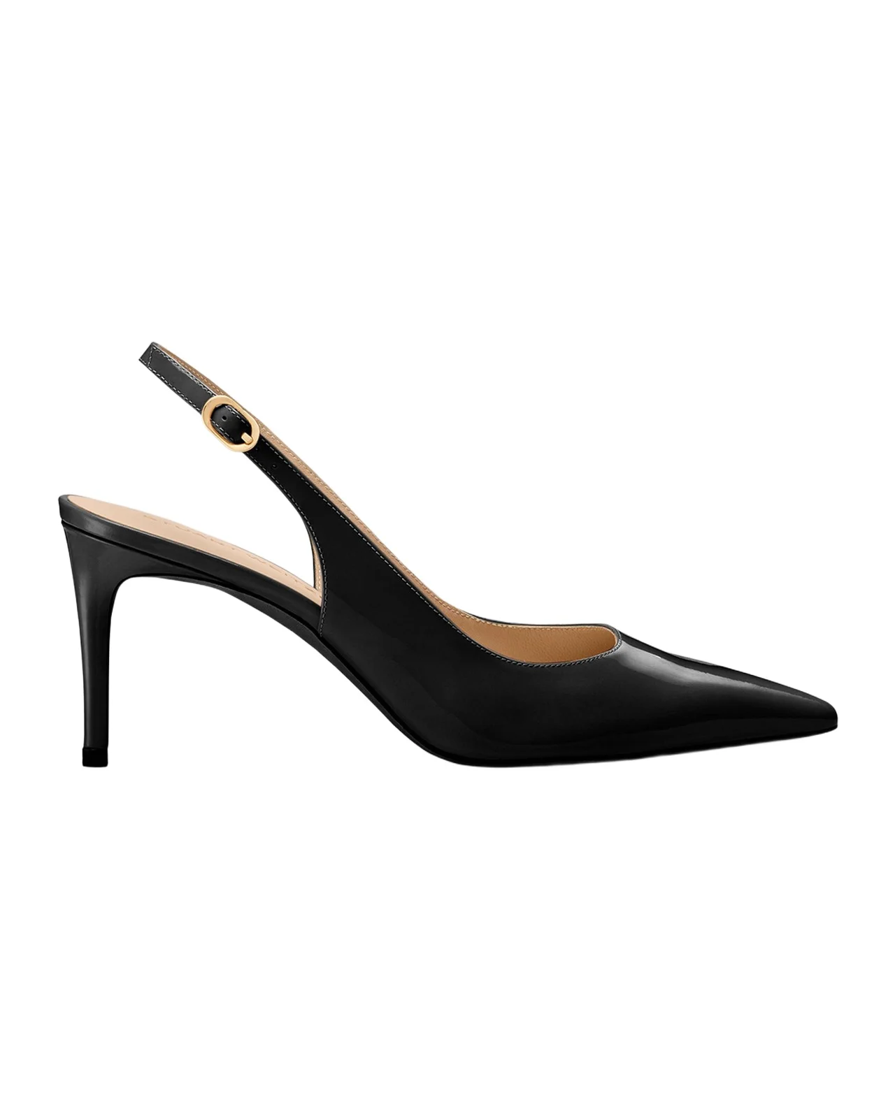 75mm Stuart Power Patent Leather Slingback Pumps