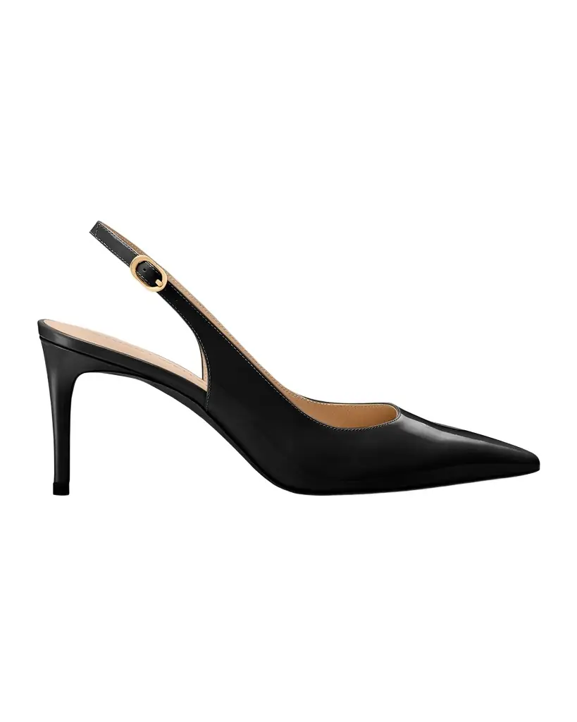 Stuart Weitzman 75mm Stuart Power Patent Leather Slingback Pumps | Image 1 Stuart Weitzman 75mm Stuart Power Patent Leather Slingback Pumps | Image 1