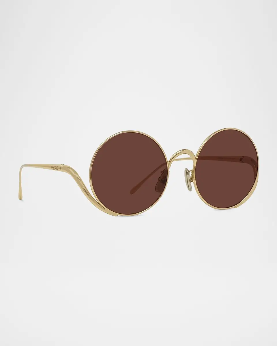 Loewe Island 50mm Metal Rimless Round Sunglasses | Thumbnail 3