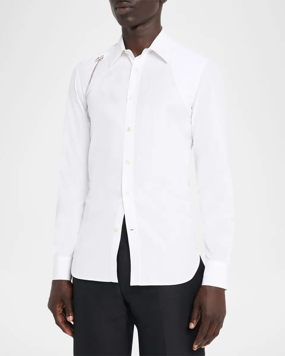 Alexander McQueen Men's T-Chain Harness Sport Shirt | Thumbnail 4 Alexander McQueen Men's T-Chain Harness Sport Shirt | Thumbnail 4