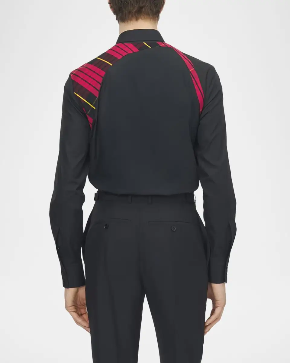 Alexander McQueen Men's Tartan Harness Cotton Button-Down Shirt | Thumbnail 3 Alexander McQueen Men's Tartan Harness Cotton Button-Down Shirt | Thumbnail 3