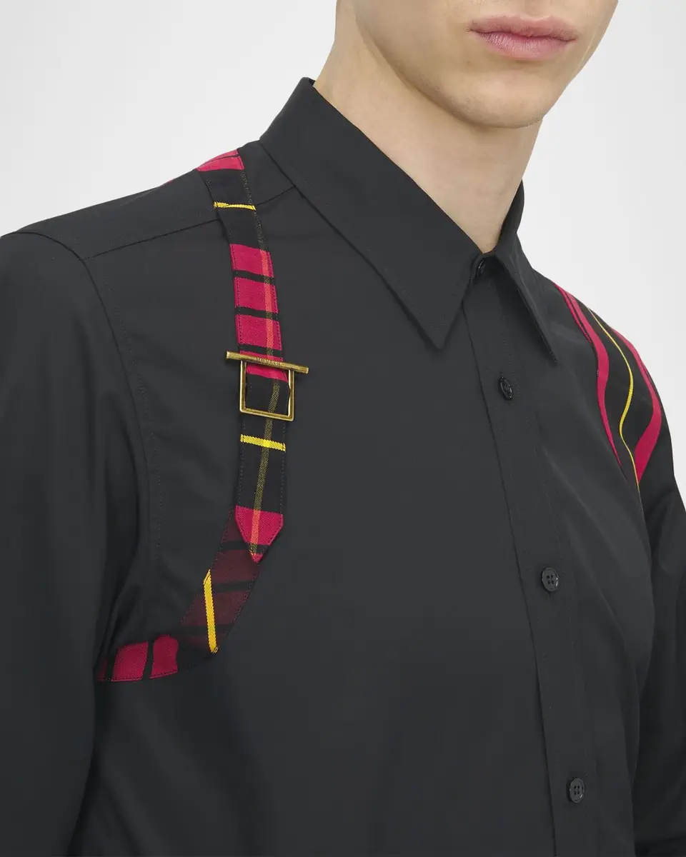 Alexander McQueen Men's Tartan Harness Cotton Button-Down Shirt | Thumbnail 5 Alexander McQueen Men's Tartan Harness Cotton Button-Down Shirt | Thumbnail 5