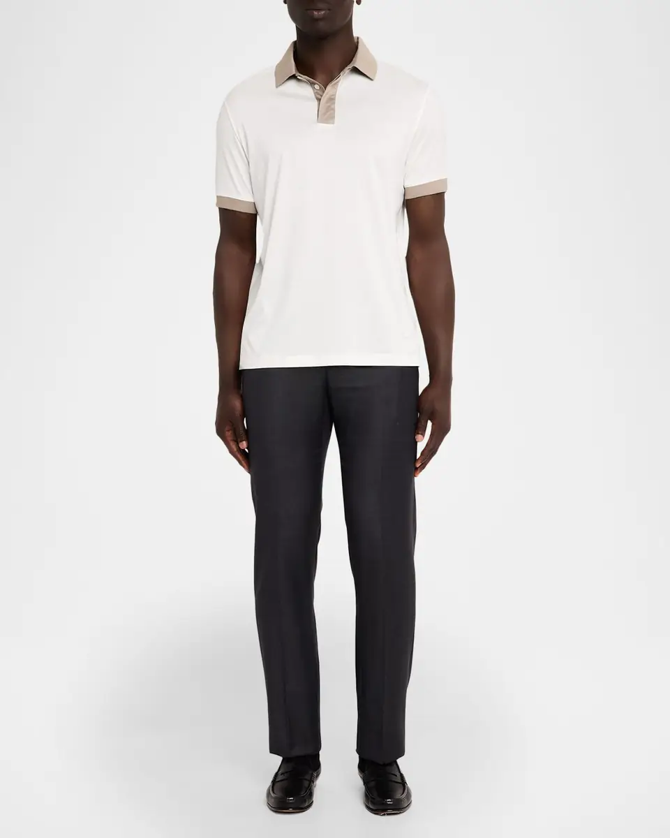 Emporio Armani Men's Lyocell and Cotton Contrast-Trim Polo Shirt | Thumbnail 2