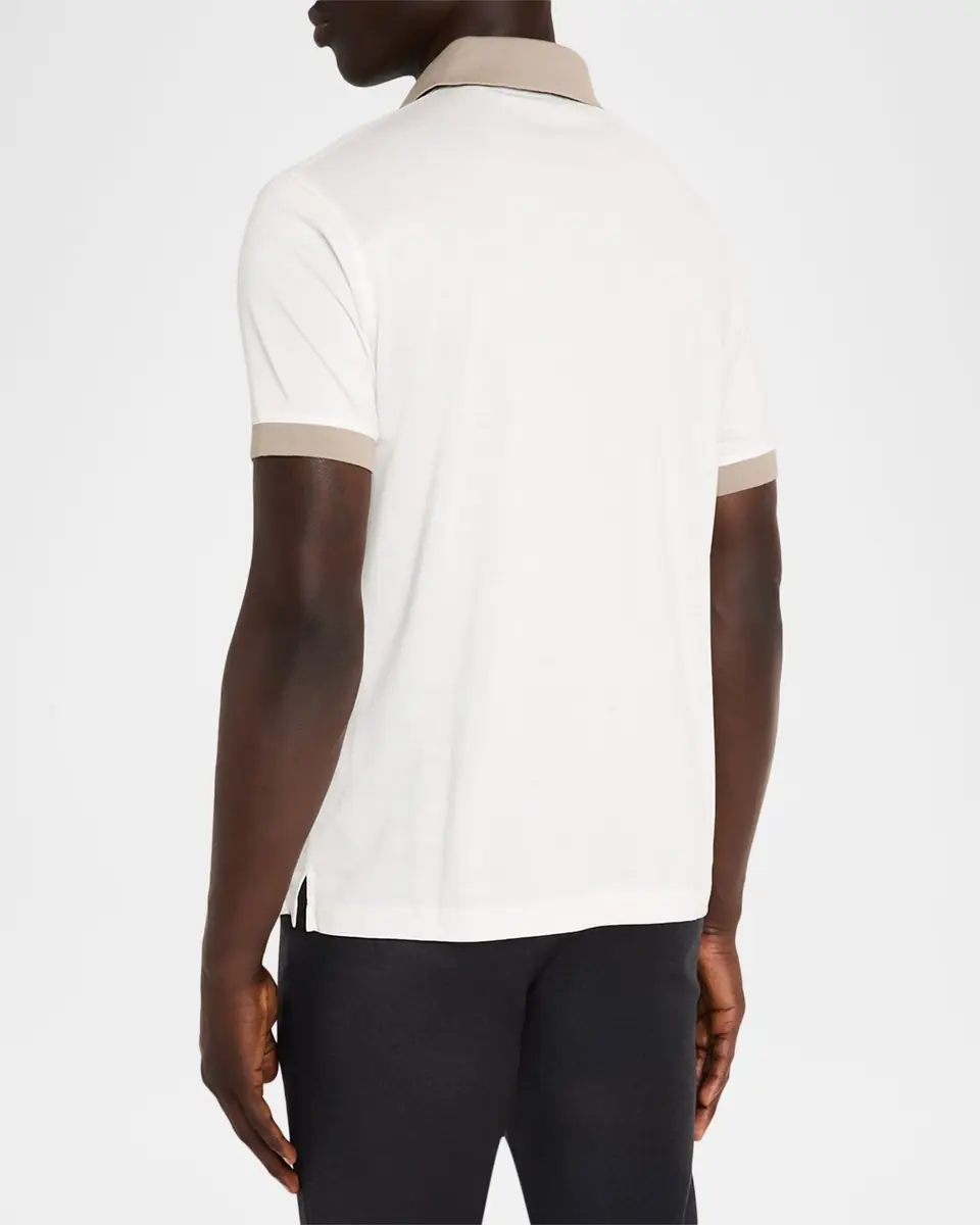 Emporio Armani Men's Lyocell and Cotton Contrast-Trim Polo Shirt | Thumbnail 3