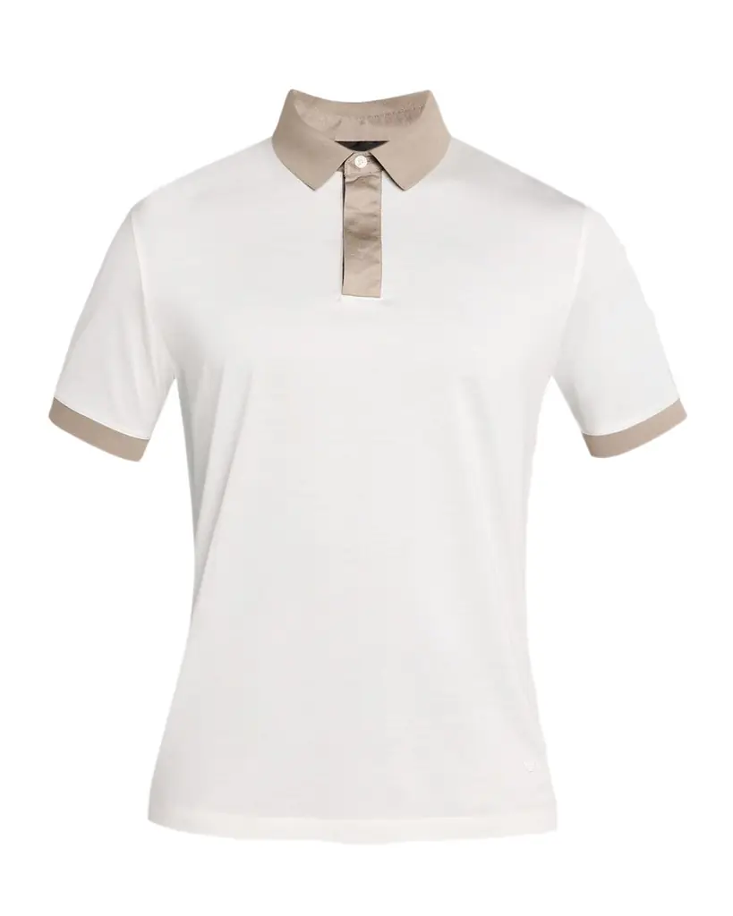 Men's Lyocell and Cotton Contrast-Trim Polo Shirt Men's Lyocell and Cotton Contrast-Trim Polo Shirt