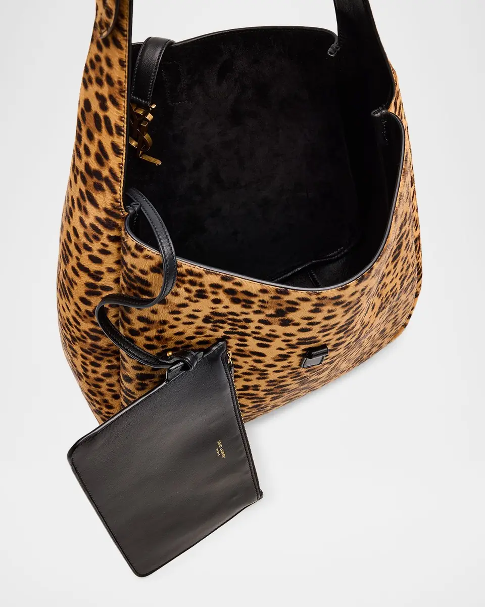 Saint Laurent Le 5 A 7 Large Animal-Print Calf Hair Shoulder Bag | Thumbnail 4 Saint Laurent Le 5 A 7 Large Animal-Print Calf Hair Shoulder Bag | Thumbnail 4