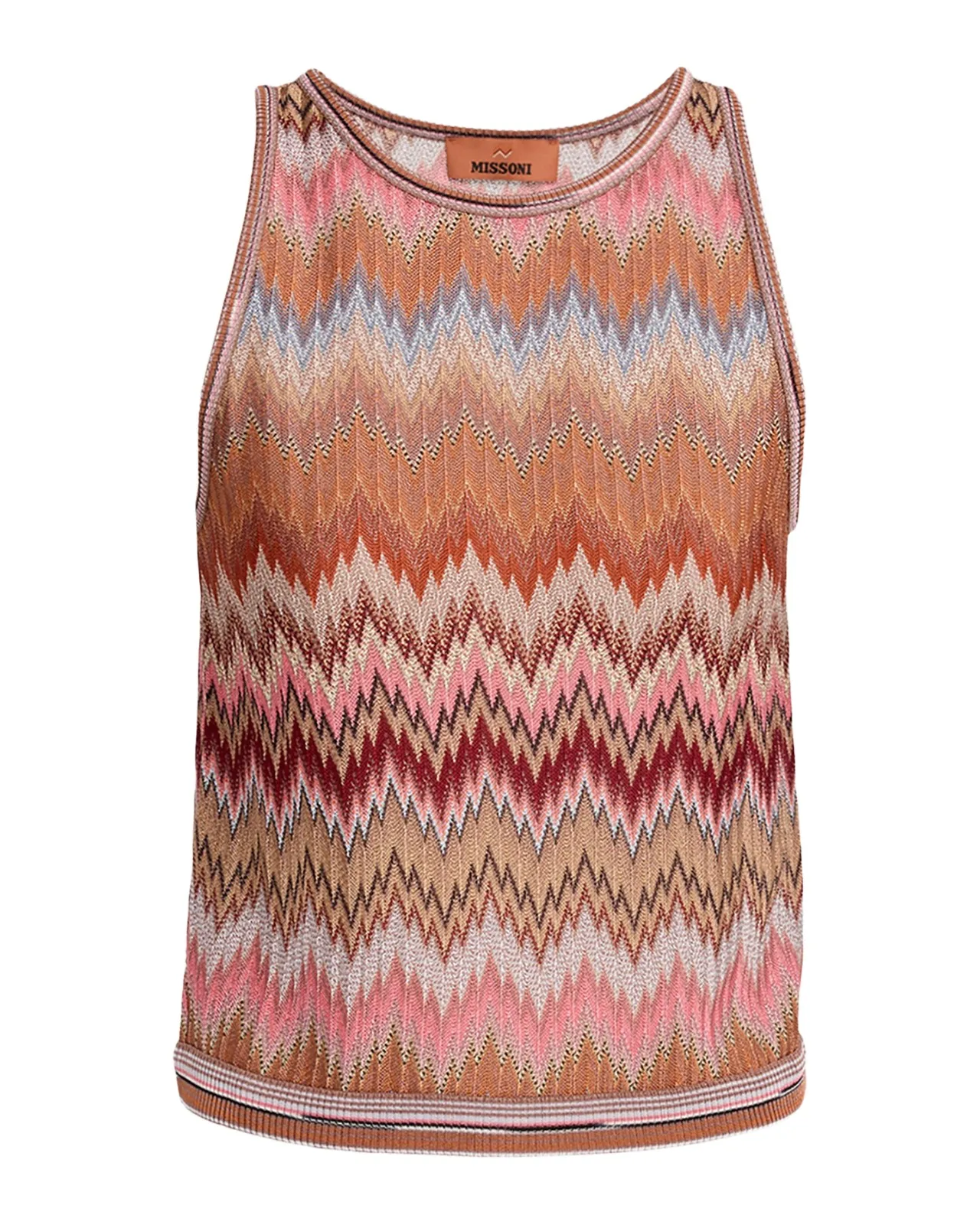 Multicolor Snake Chevron Knit Tank Top Multicolor Snake Chevron Knit Tank Top