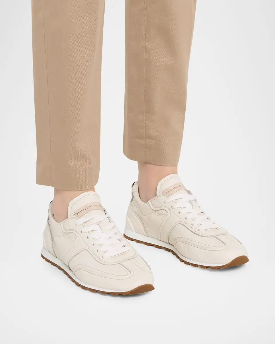 Brunello Cucinelli Leather Lace-Up Sneakers | Thumbnail 2 Brunello Cucinelli Leather Lace-Up Sneakers | Thumbnail 2